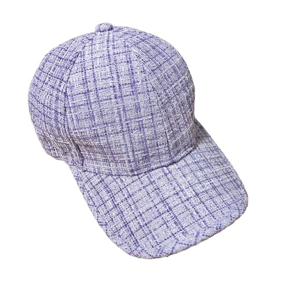 Lilac Tweed Baseball Cap - Picture 1 of 5